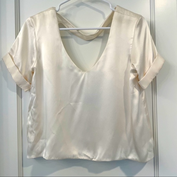 NEW Carol Hannah Calla v-neck low back silk top - Picture 4 of 14